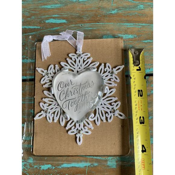 Hallmark Ornament Our Christmas Together 2015 Snowflake Glass Metal Sparkly Gift - Picture 4 of 11